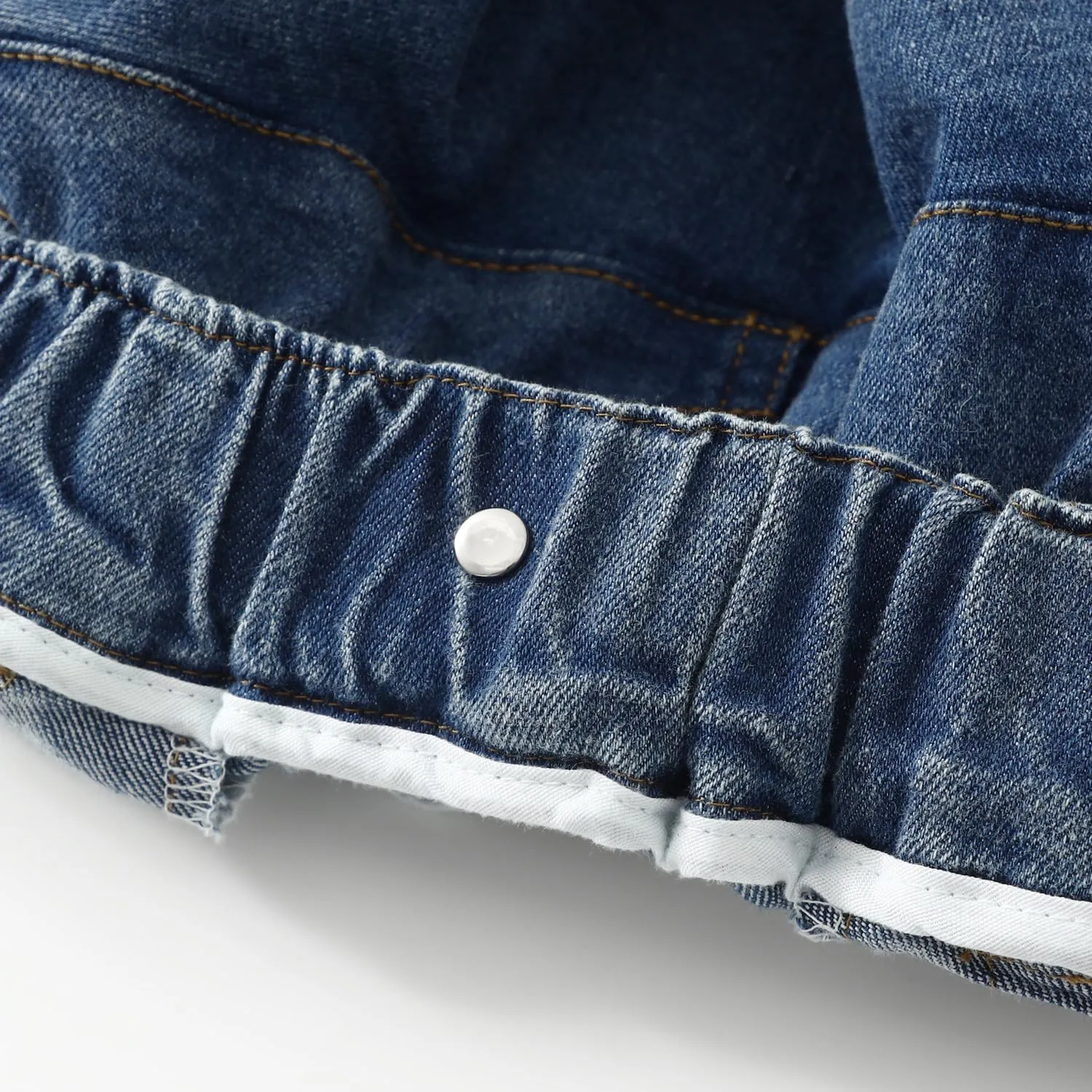 5-13Y Girls' Elastic Denim Skort | Mini Flared Pleated | Built-in Shorts for Easy On/Off