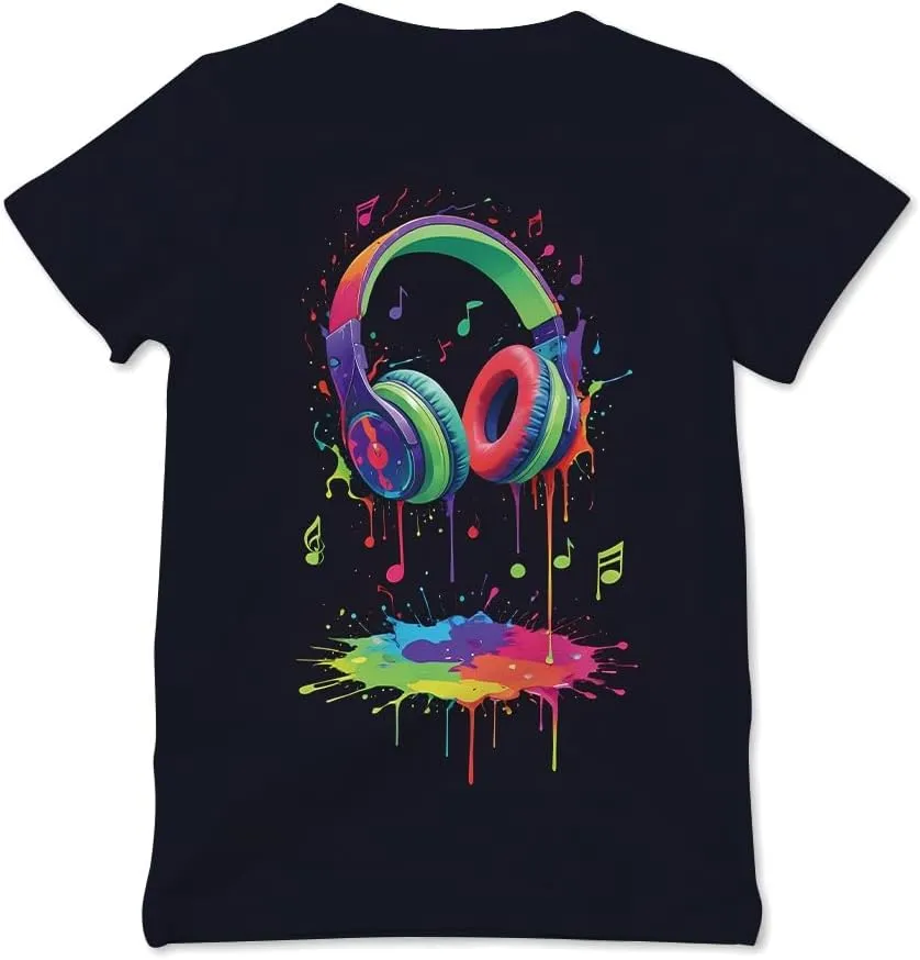 Ainuno Graphic Tees for Boys Girls Kids 7-14Y, Summer Short Sleeve T Shirt Cool 3D Print