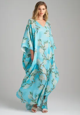 Alma Silk Kaftan in Blooming Yucca