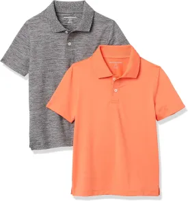 Amazon Essentials Boys and Toddlers' Active Performance Polo Shirts, Pack of 2
