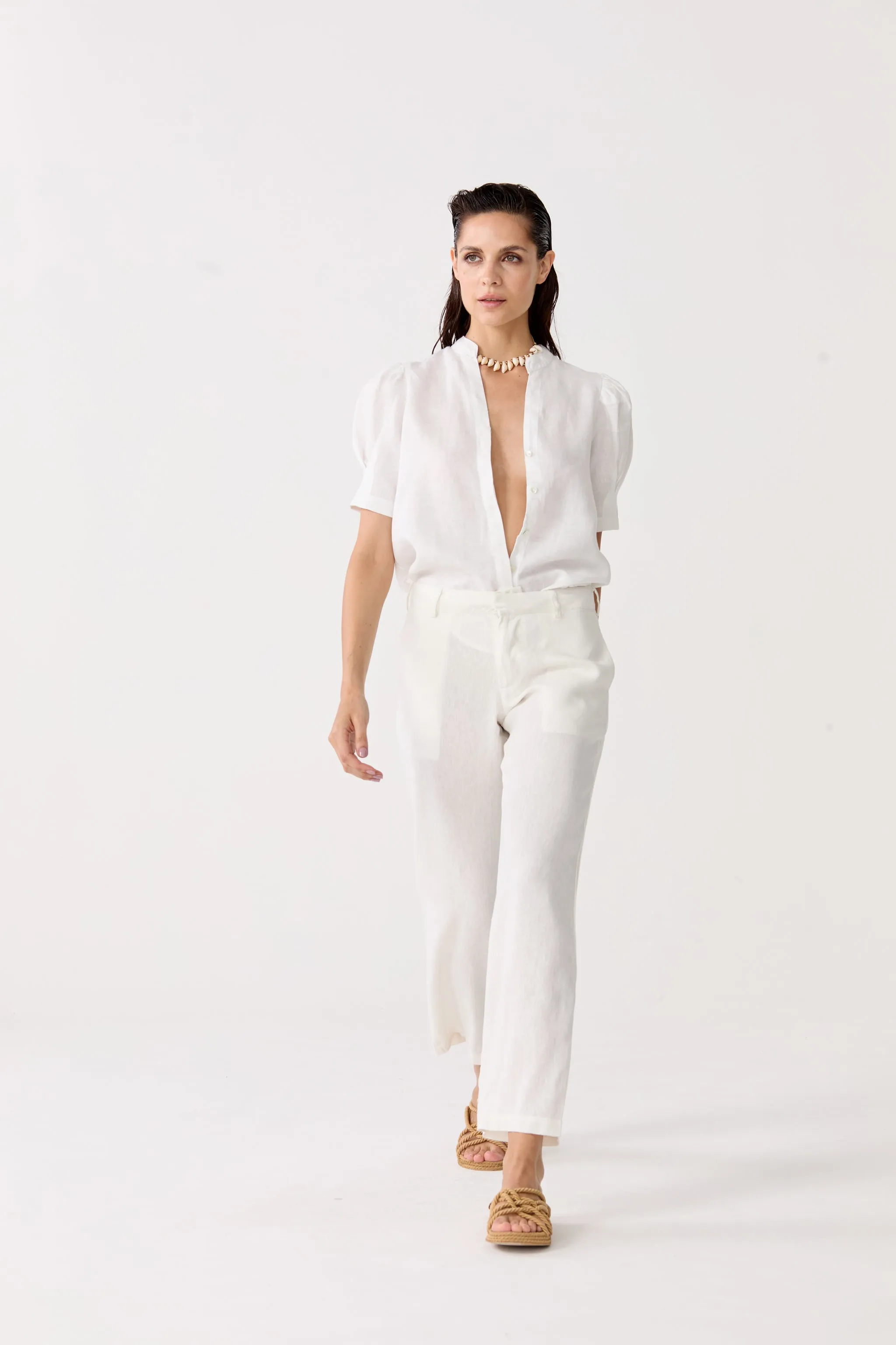 Athina Linen Shirt - Off White