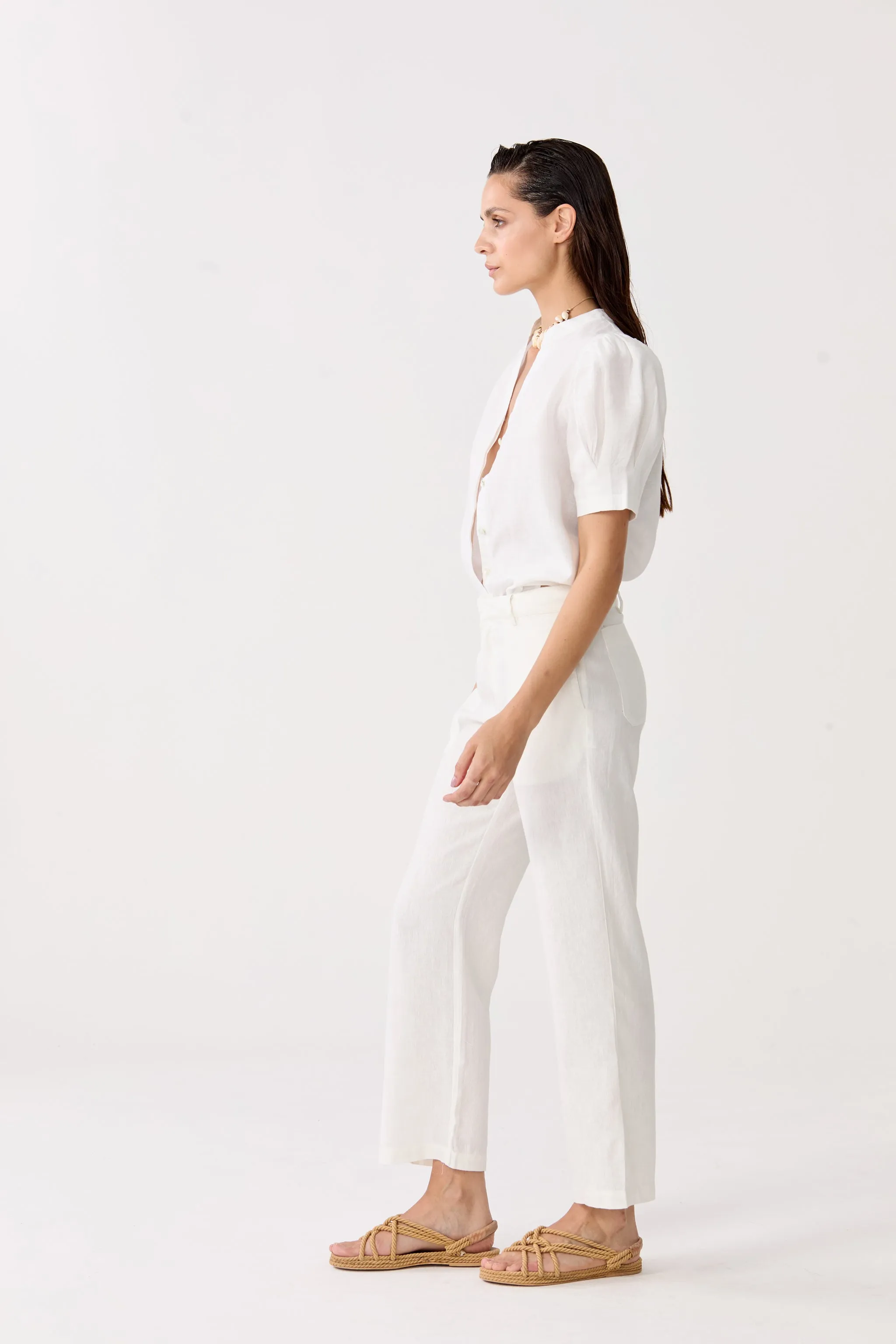 Athina Linen Shirt - Off White