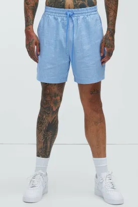 Bahamas Linen Shorts - Ice Blue