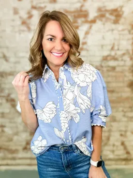 Becca Floral Button Front Top