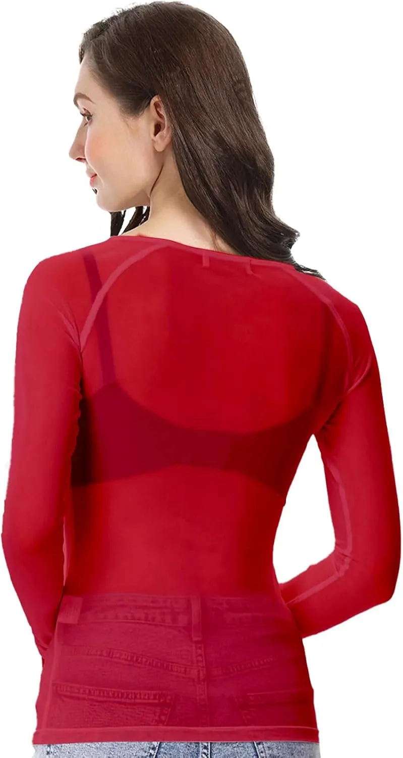 Buauty Sheer Tops for Women,Mesh Fishnet Tops Plus Size,Stylish and Sensational Mesh Blouses for Fashion-Forward Ladies