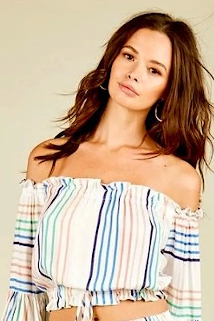 CANDY STRIPE Off-Shoulder Top