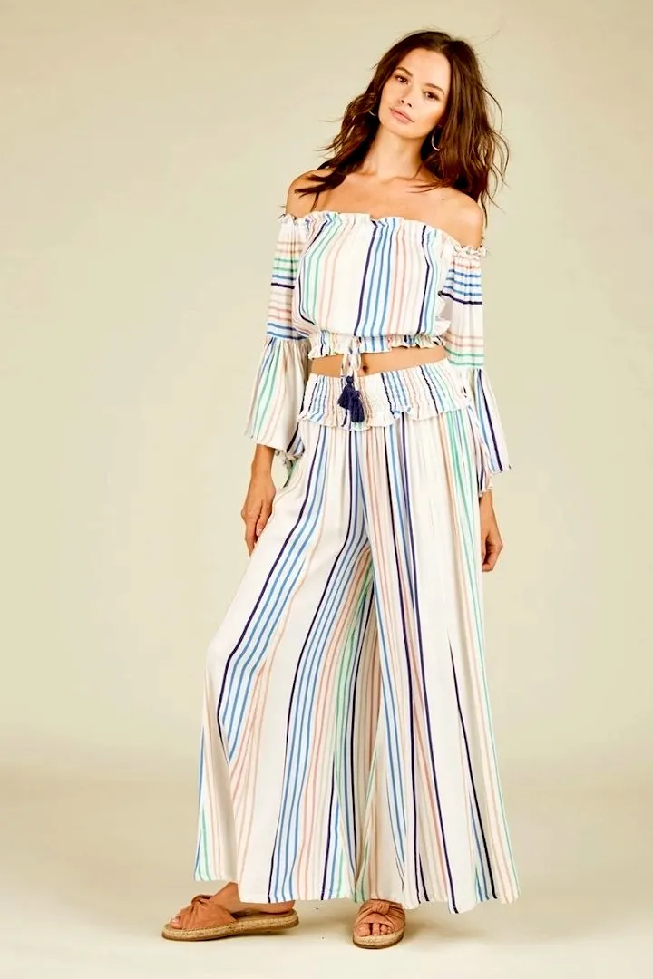 CANDY STRIPE Off-Shoulder Top
