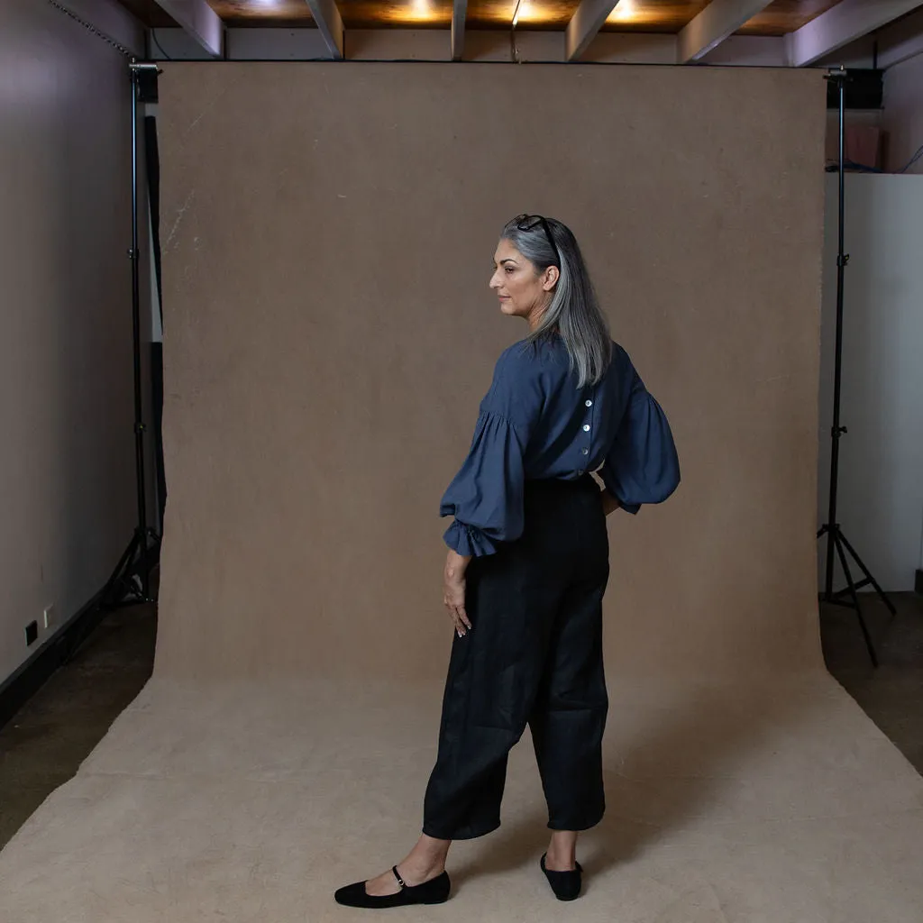 Celine Washed Navy Blouse