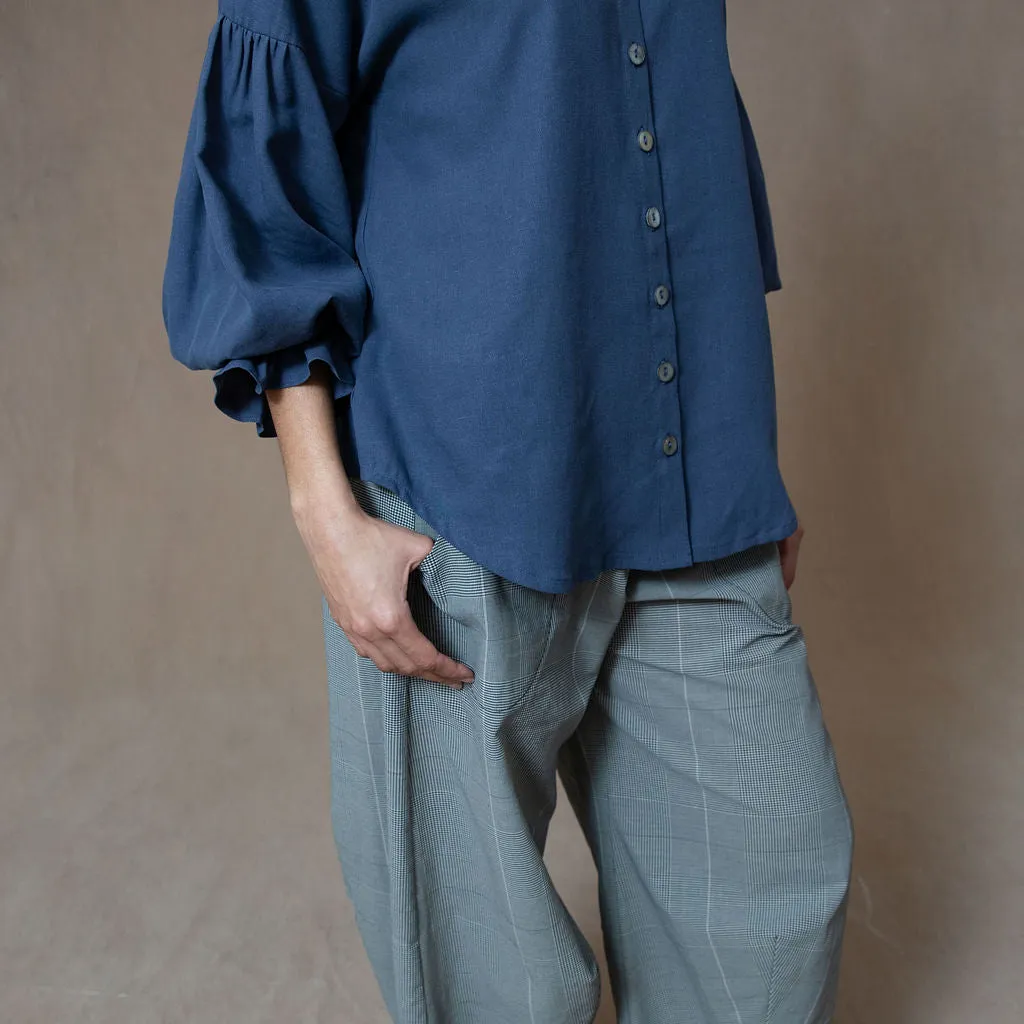 Celine Washed Navy Blouse