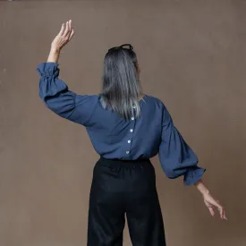Celine Washed Navy Blouse