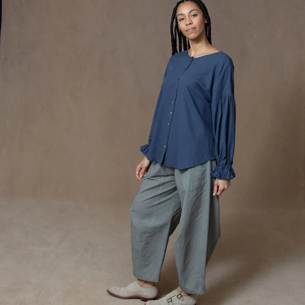 Celine Washed Navy Blouse