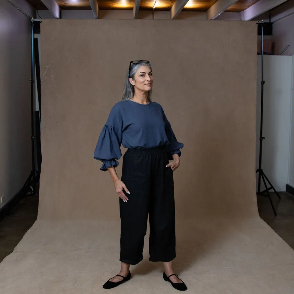 Celine Washed Navy Blouse
