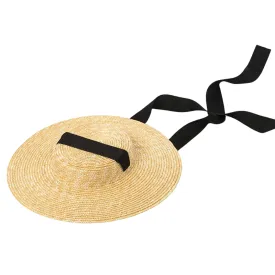 Chic Natural Straw Hat with Elegant Ribbon