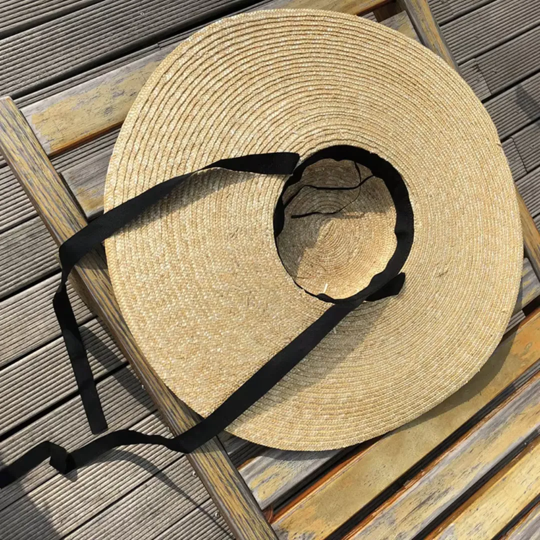 Chic Natural Straw Hat with Elegant Ribbon