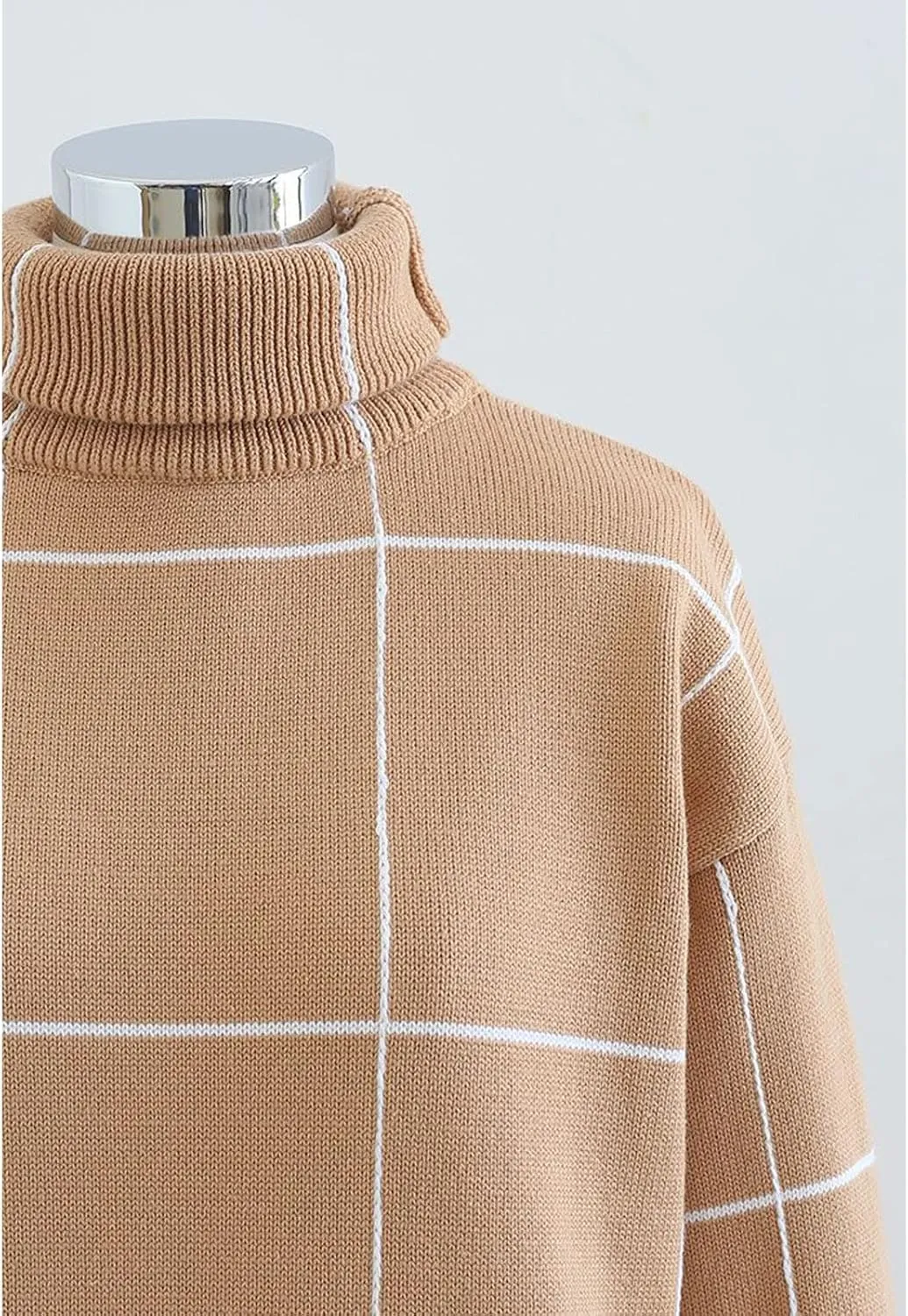 CHICWISH Women's Comfy Casual Long Sleeve Neck Knit Top Pullover Sweater