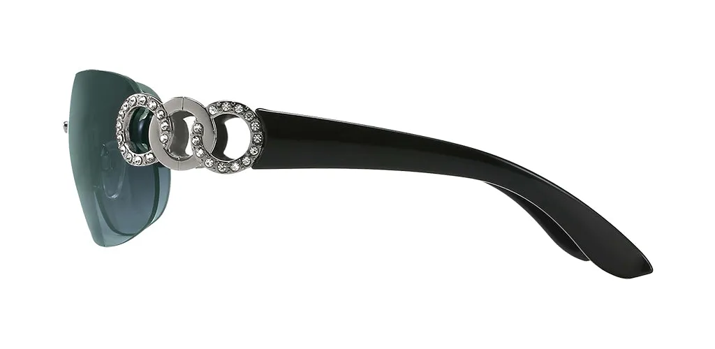 Chloe Oval Semi-Rimless Sunglasses