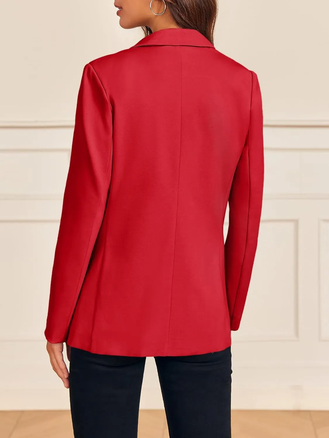 Cicy Bell Womens Long Sleeve Blazers Open Front Business Casual Knit Stretchy Lightweight Suit Jackets