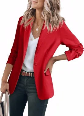 Cicy Bell Womens Long Sleeve Blazers Open Front Business Casual Knit Stretchy Lightweight Suit Jackets