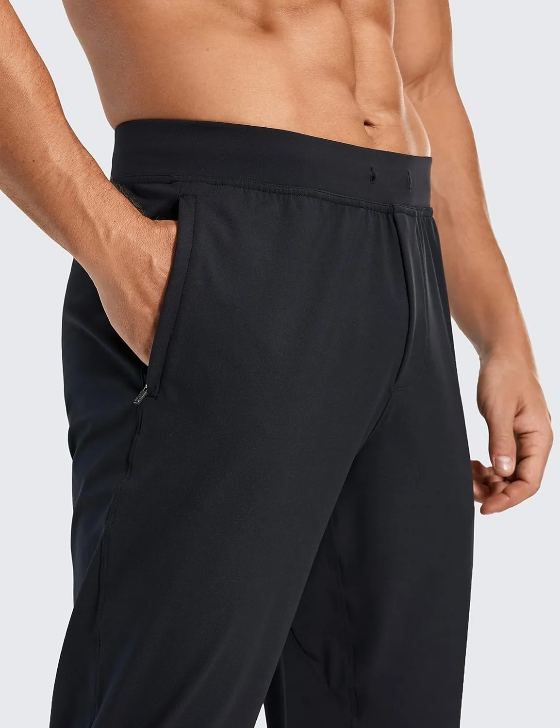 CRZ YOGA Mens 4-Way Stretch Comfy Athletic Pants - 28" Track Hiking Golf Gym Workout Joggers