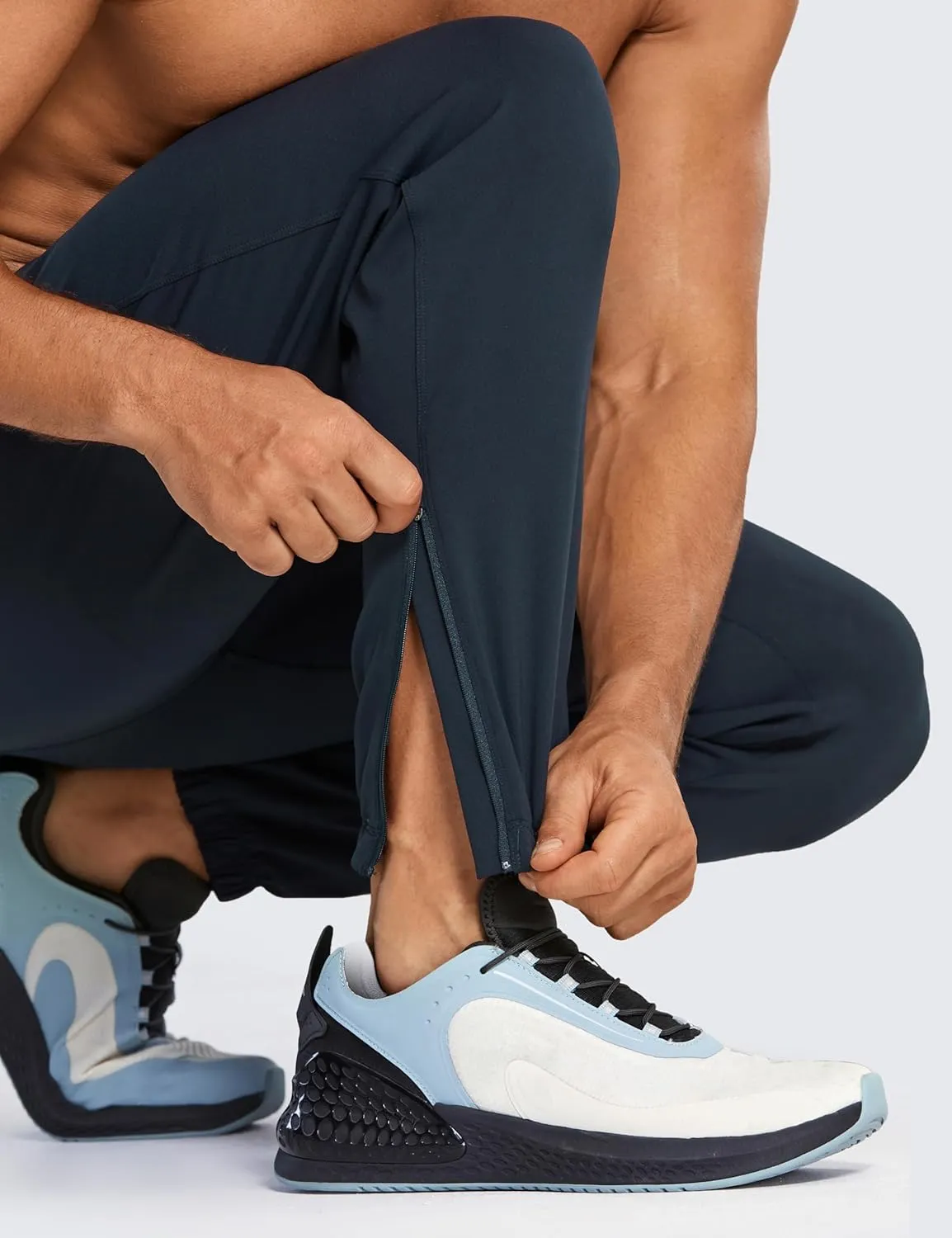 CRZ YOGA Mens 4-Way Stretch Comfy Athletic Pants - 28" Track Hiking Golf Gym Workout Joggers