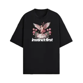 Cupid's Instinct Oversized T-shirt- Black