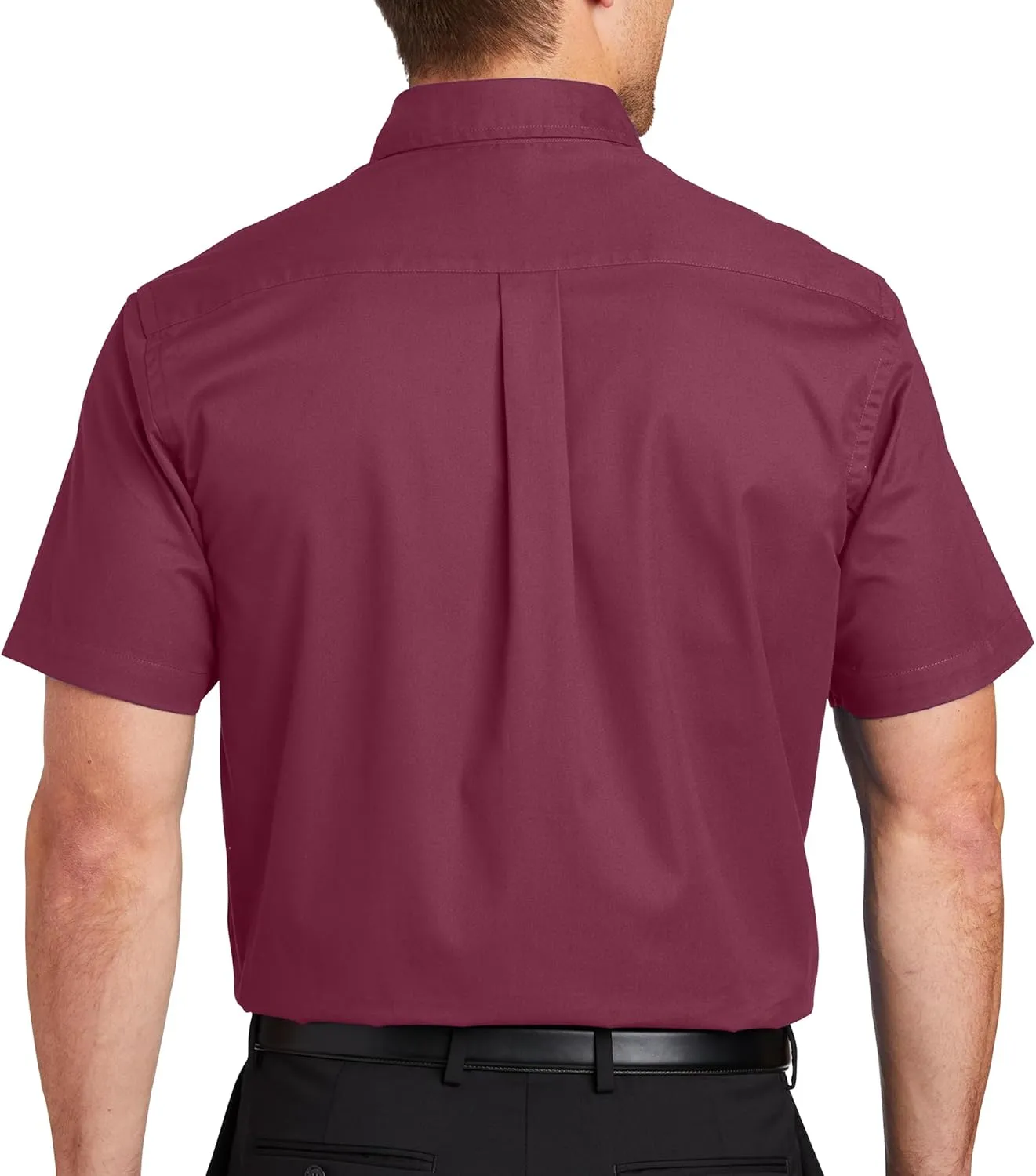 Custom Short Sleeve Embroidered Button Up Shirts for Men Add Your Text Personalized Embroidery Easy Care Shirts