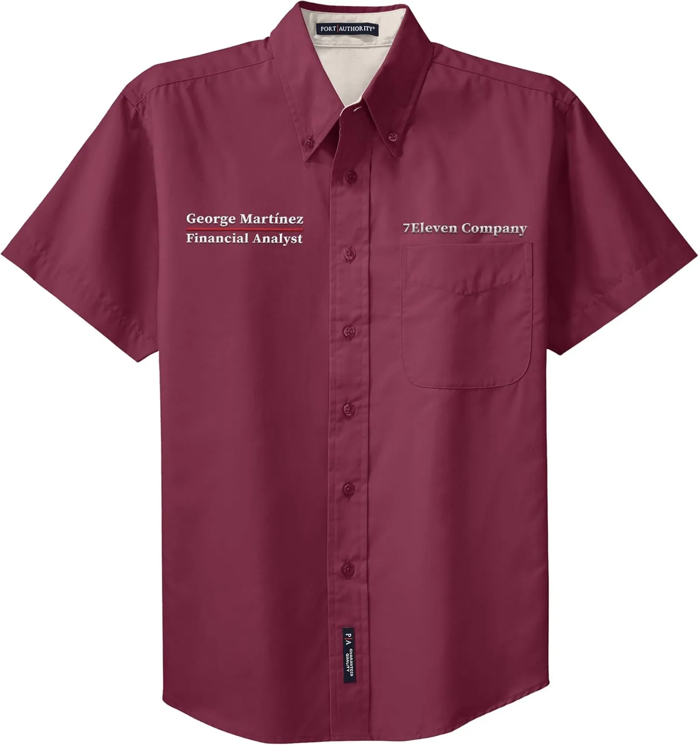 Custom Short Sleeve Embroidered Button Up Shirts for Men Add Your Text Personalized Embroidery Easy Care Shirts