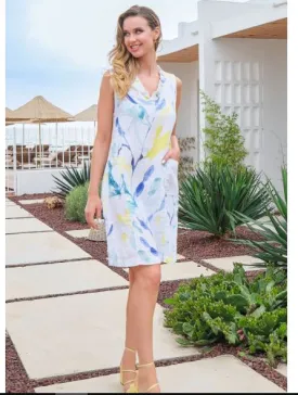 DOLCEZZA<BR>
Sleeveless Dress<BR>
Aqua<BR>