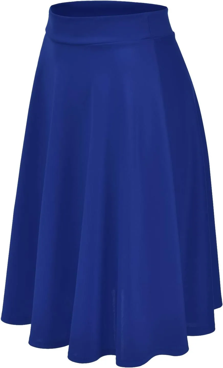 EIMIN Women's Basic Versatile Stretchy Flared Casual Midi Skater Skirt (S-3XL)