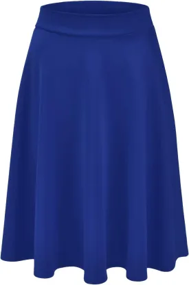 EIMIN Women's Basic Versatile Stretchy Flared Casual Midi Skater Skirt (S-3XL)