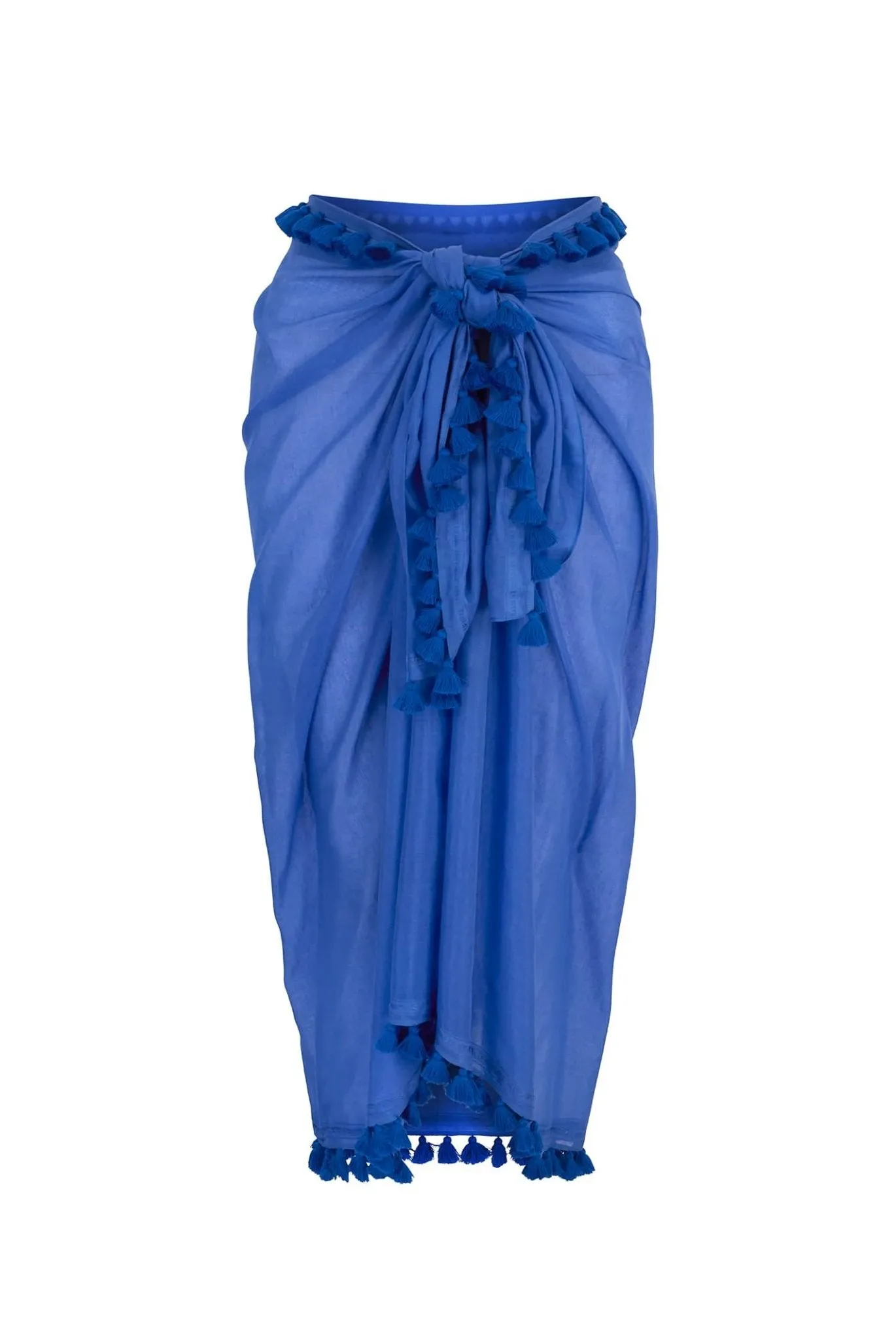 Electric Blue Tassel Trim Sarong