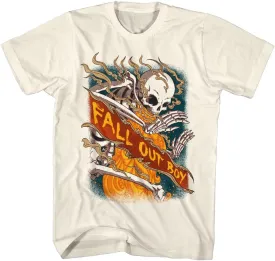 Fall Out Boy Rock Band Fire Skelton Adult Short Sleeve T-Shirts 90s Music Tshirts Cool Graphic Tees