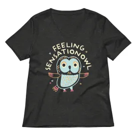 Feeling Sensationowl Women's V-Neck Tee
