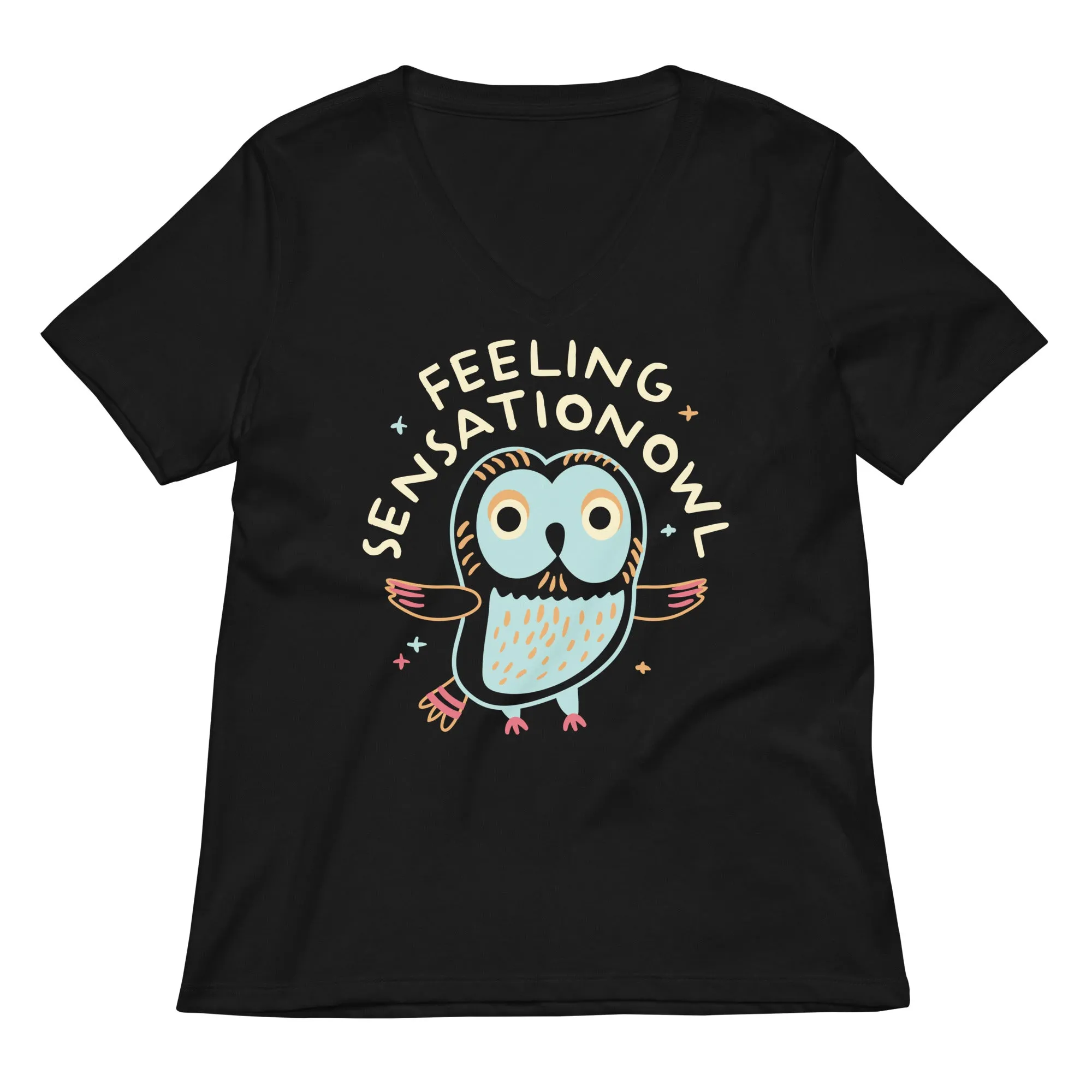 Feeling Sensationowl Women's V-Neck Tee