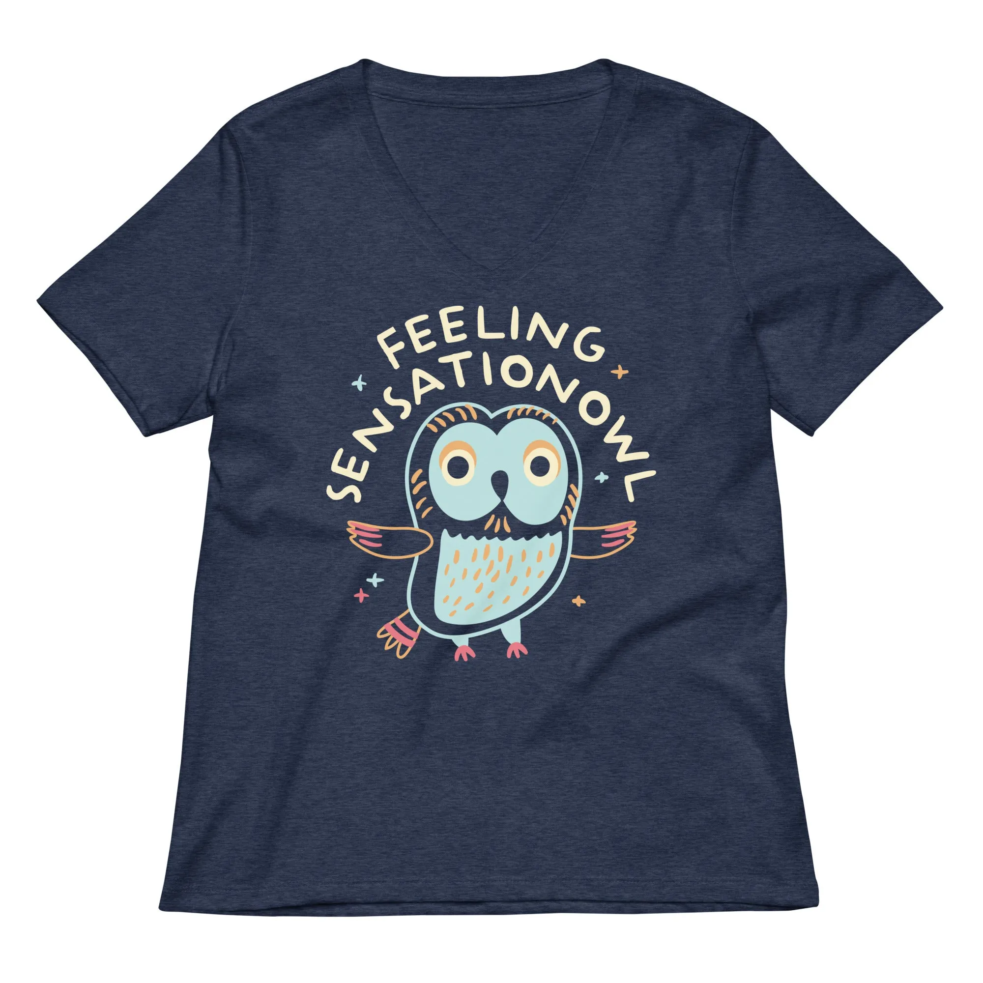 Feeling Sensationowl Women's V-Neck Tee