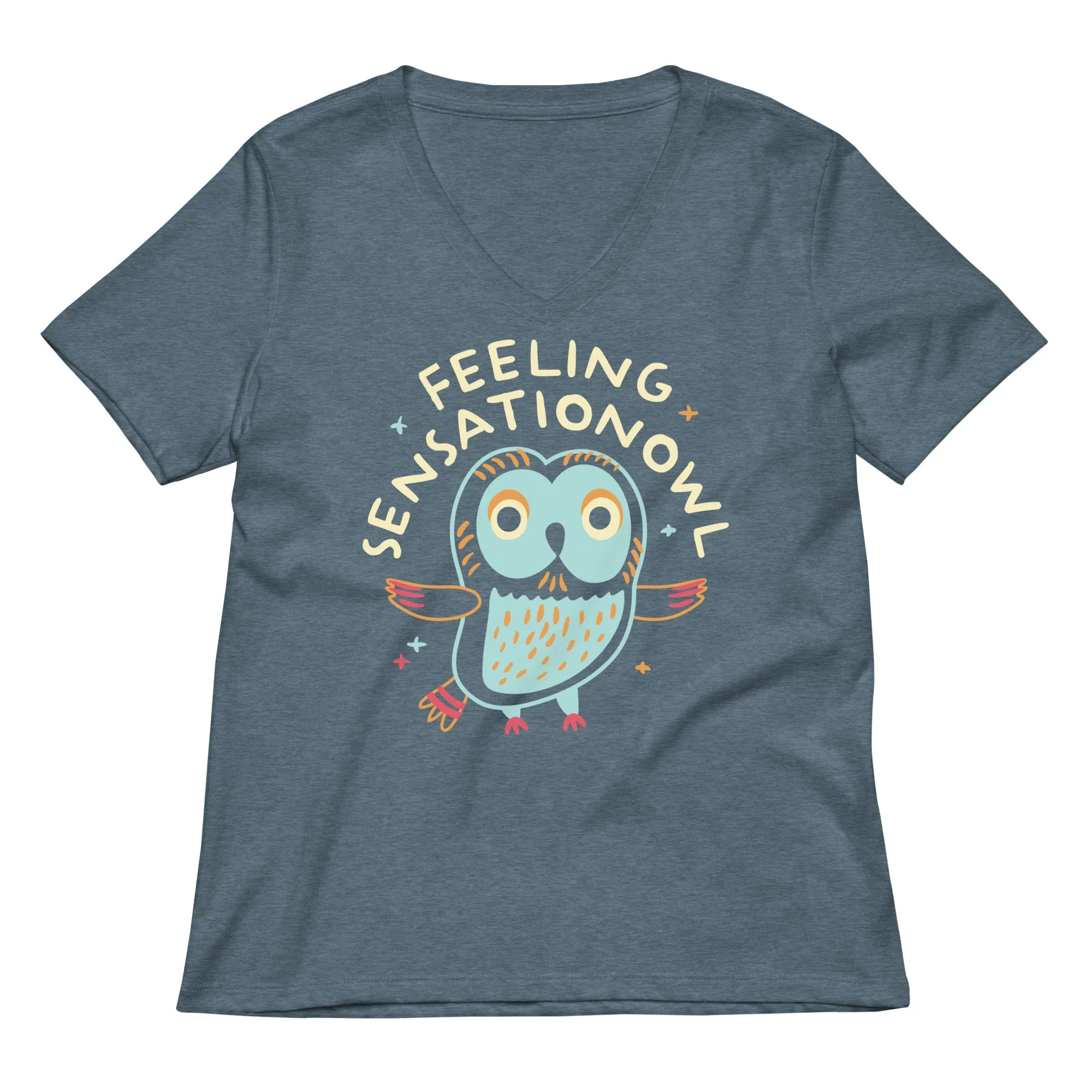 Feeling Sensationowl Women's V-Neck Tee