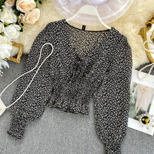 Floral Print Chiffon Blouse