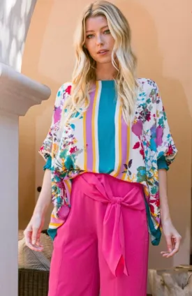 Floral Scarf Print Blouse