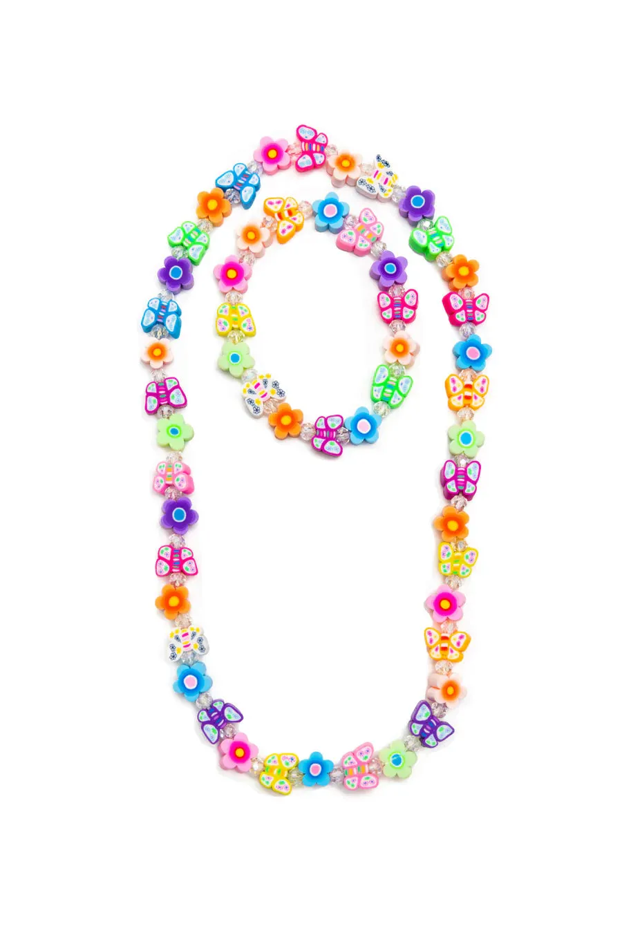 flutter flowers necklace and bracelet set