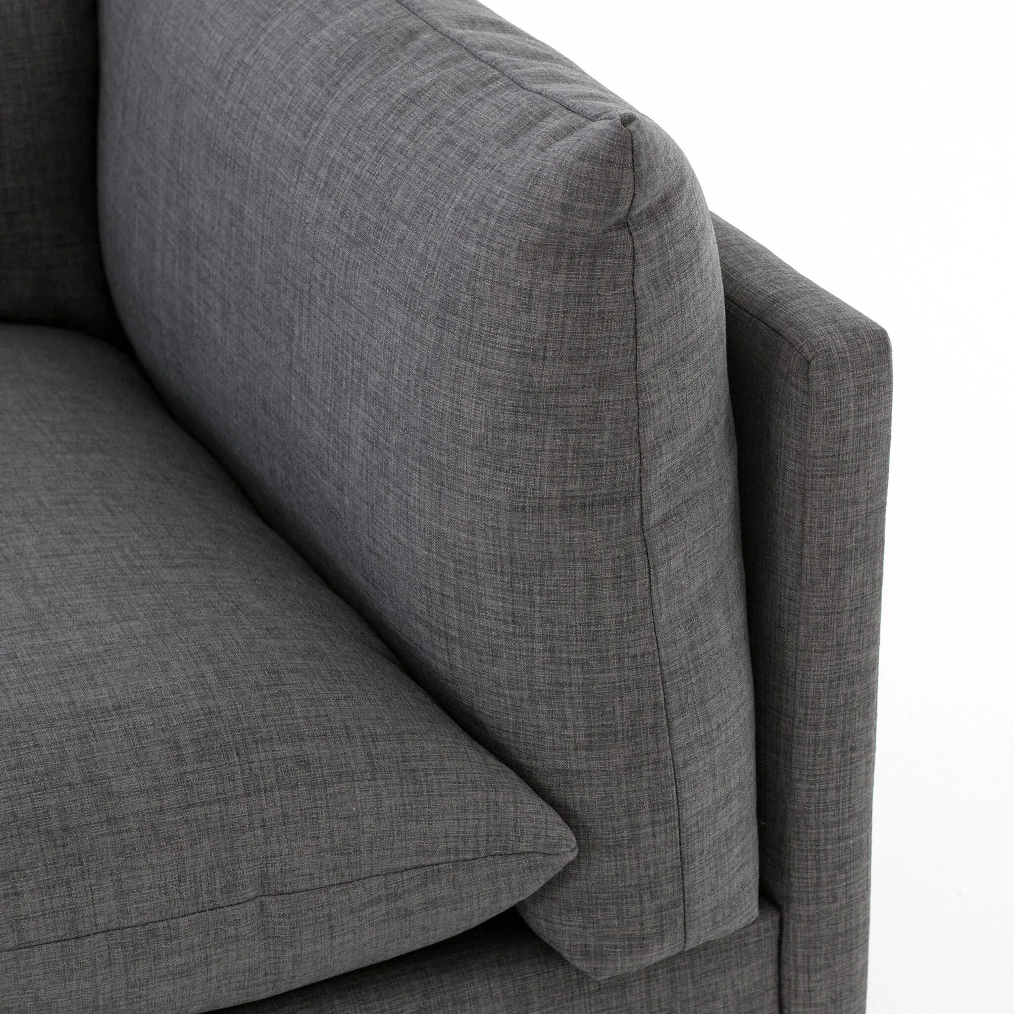 Four Hands Westwood 3-Piece Sectional With Ottoman in Bennett Charcoal