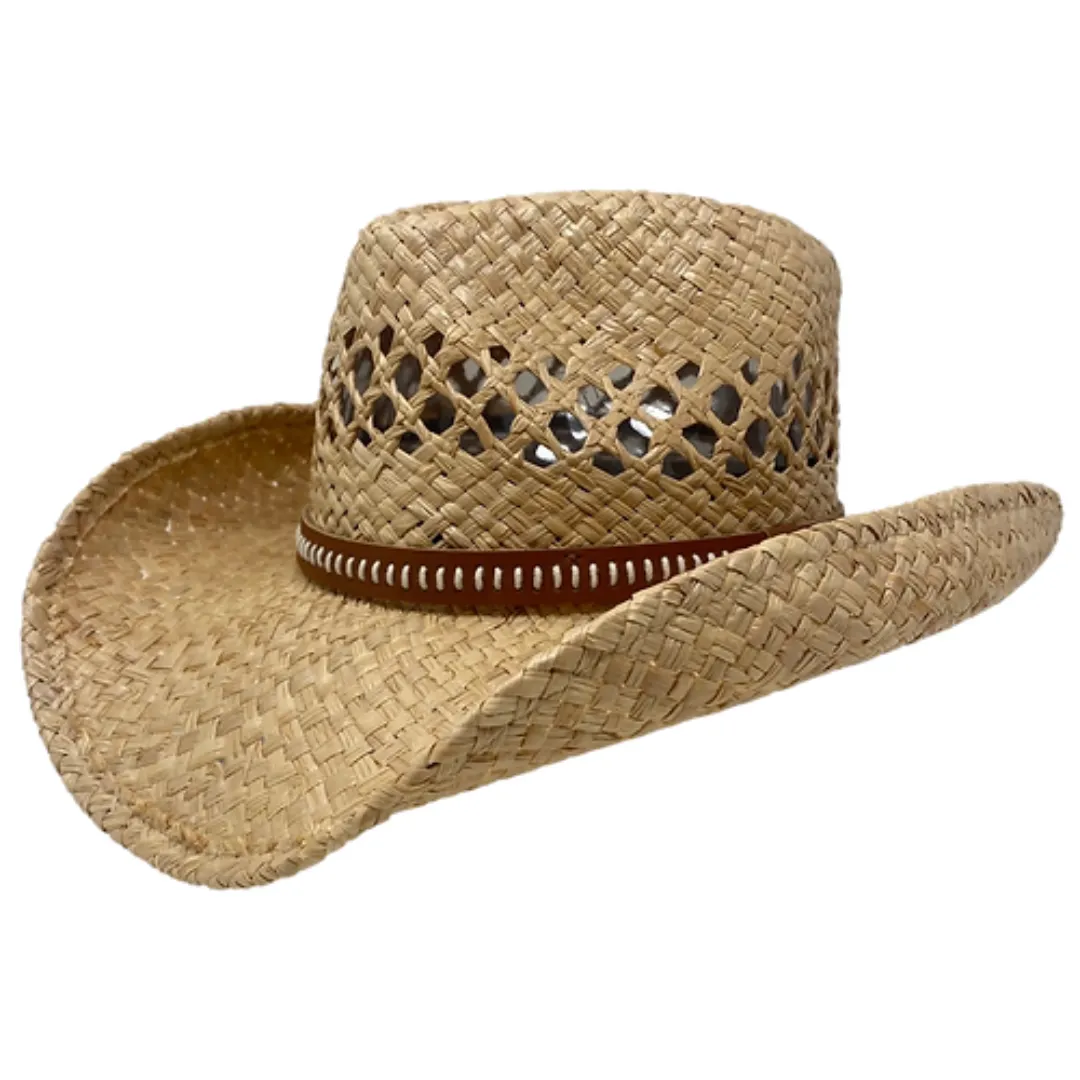 Frontier Straw Hat With Leather Band