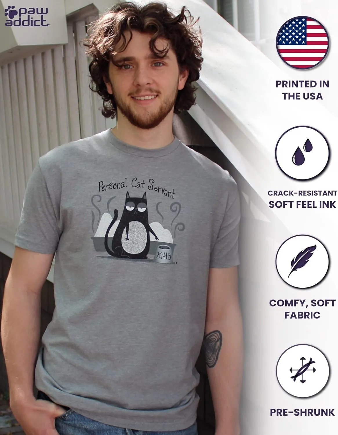 Funny Cat T-Shirt for Men & Women, Perfect Cat Dad Mom Shirt