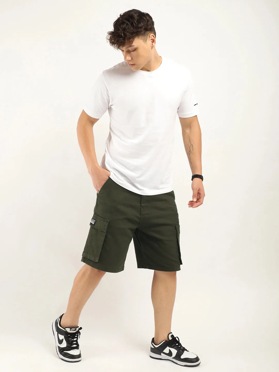 Fusion Green Cotton Shorts