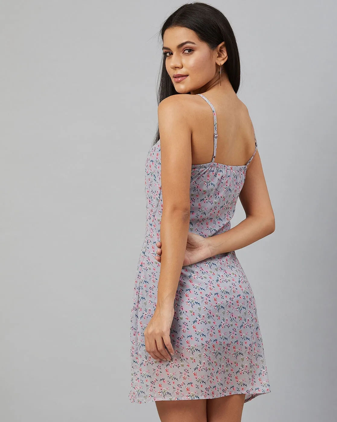 Grey Mirage Sleeveless Mini Dress