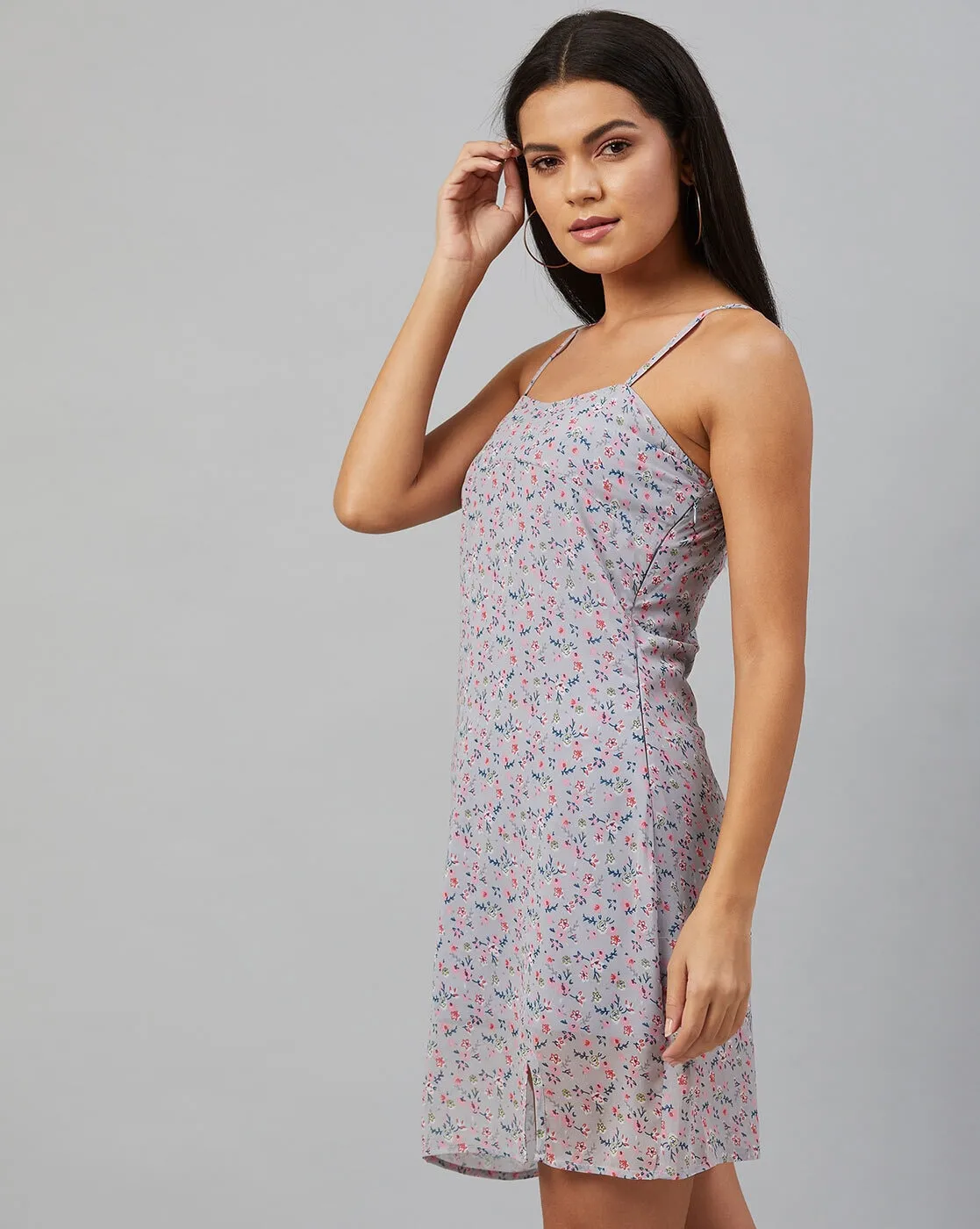 Grey Mirage Sleeveless Mini Dress