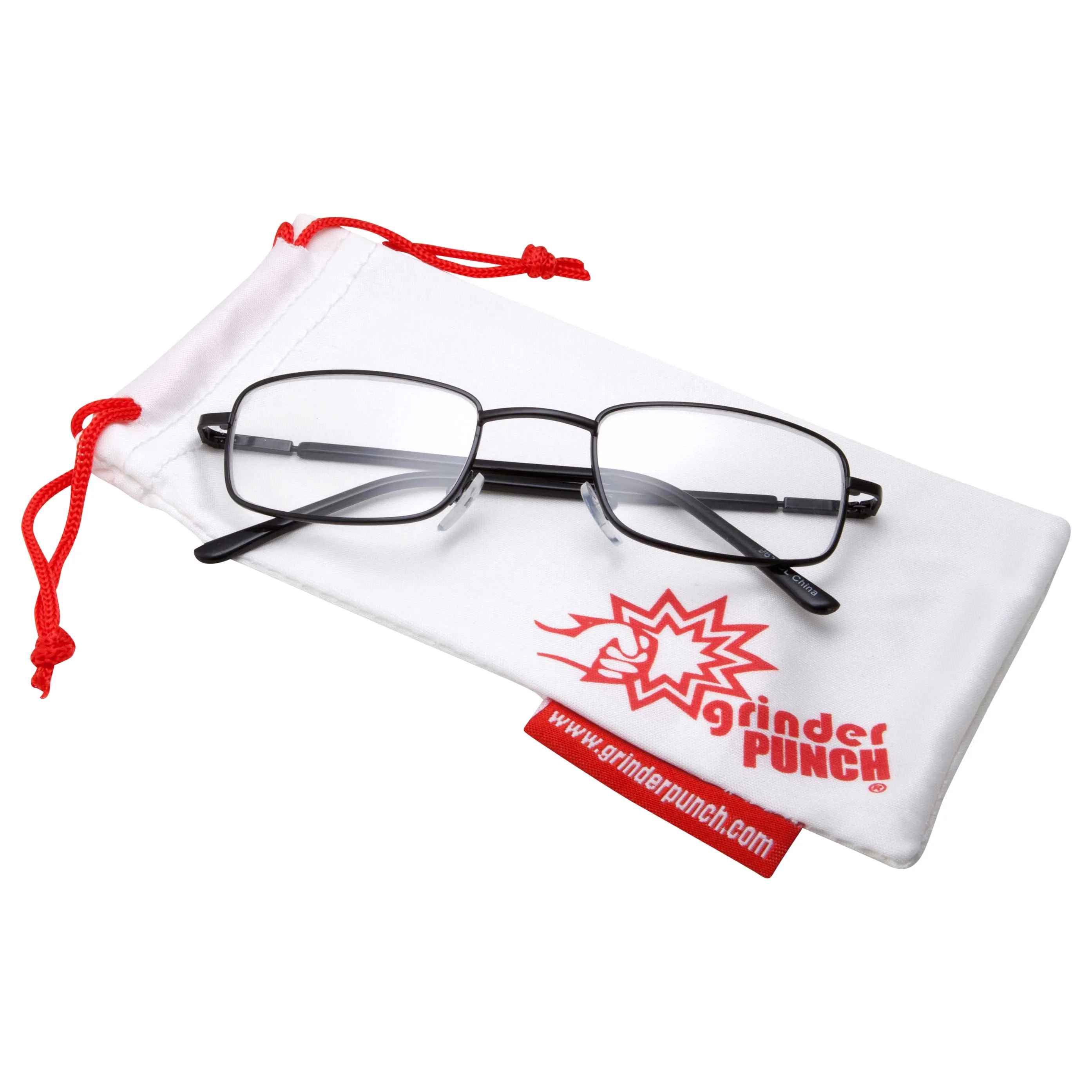 grinderPUNCH Adult Unisex Rectangle Frame Clear Lens Non Prescription Glasses