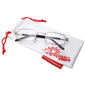 grinderPUNCH Adult Unisex Rectangle Frame Clear Lens Non Prescription Glasses