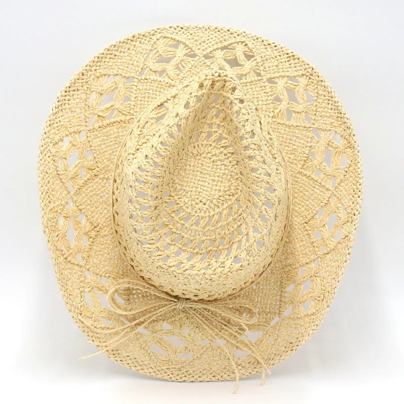 Handmade Western Straw Hollow Foldable Sun Hat