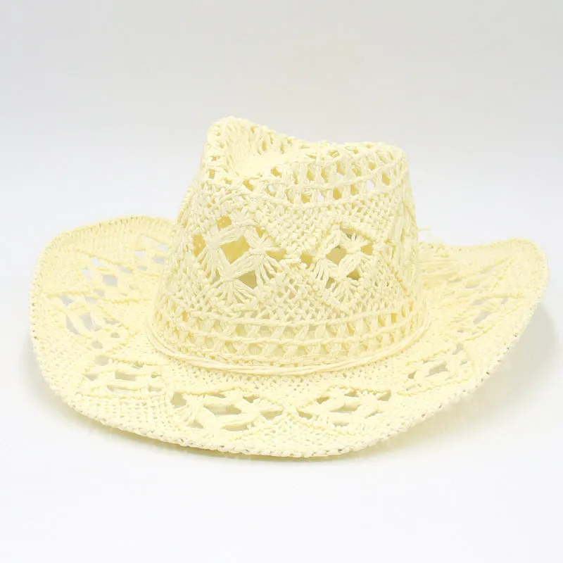Handmade Western Straw Hollow Foldable Sun Hat