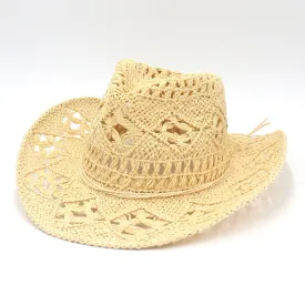 Handmade Western Straw Hollow Foldable Sun Hat